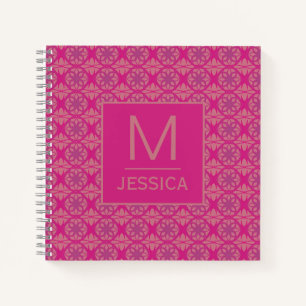 Verziertes Rosa Lila Geometrisches Muster Personal Notizblock
