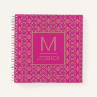 Verziertes Rosa Lila Geometrisches Muster Personal Notizblock
