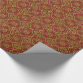 Verziertes Rot- und Gold Brocade-Wrapping-Papier Geschenkpapier (Ecke)