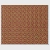 Verziertes Rot- und Gold Brocade-Wrapping-Papier Geschenkpapier (Flach)