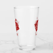 Verziertes rotes chinesisches Schwein Glas (Links)