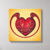 Verziertes Rotes Herz Abstrakt Leinwanddruck (Vorderseite)