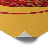 Verziertes Rotes Herz Poster (Ecke)