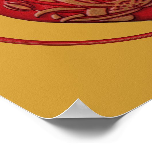 Verziertes Rotes Herz Poster (Ecke)