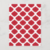 Verziertes rotes Muster Postkarte (Vorderseite)