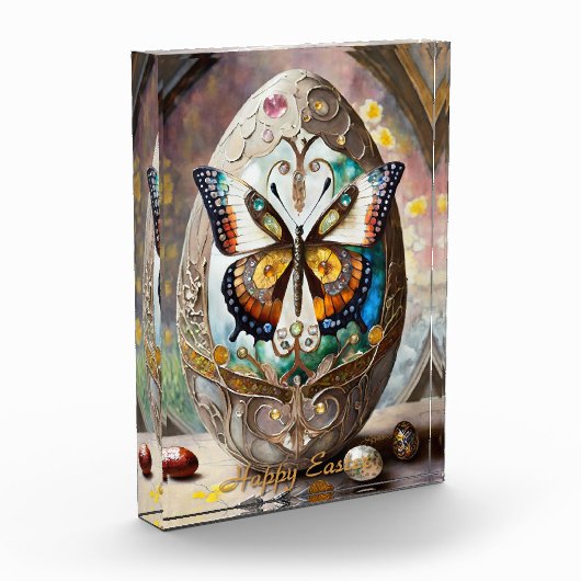 Verziertes Schmetterlingseier Fotoblock (Links)