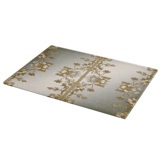 Verziertes Schneidboard aus weißem Flor Schneidebrett (Ecke)