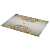 Verziertes Schneidboard Gold Schneidebrett (Ecke)