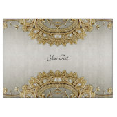 Verziertes Schneidboard Gold Schneidebrett (Vorderseite)