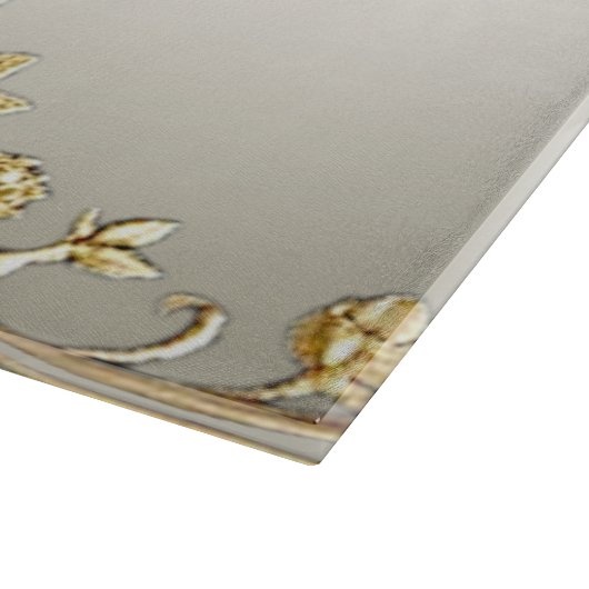 Verziertes Schneidboard Gold Schneidebrett (Ecke)