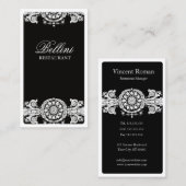 Verziertes Schwarz-Design Visitenkarte (Vorne/Hinten)