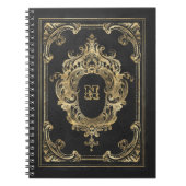 Verziertes Schwarz/Gold-Frame-Notebook Notizblock (Vorderseite)