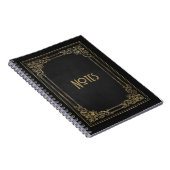 Verziertes Schwarz/Gold-Frame-Notebook Notizblock (Rechte Seite)