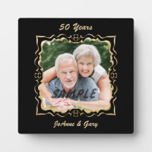 Verziertes Schwarz-Rahmen-Jubiläum Foto Plaque