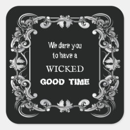 Verziertes Schwarzes Halloween Quadratischer Aufkleber