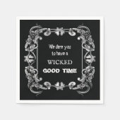 Verziertes Schwarzes Halloween Serviette (Vorderseite)