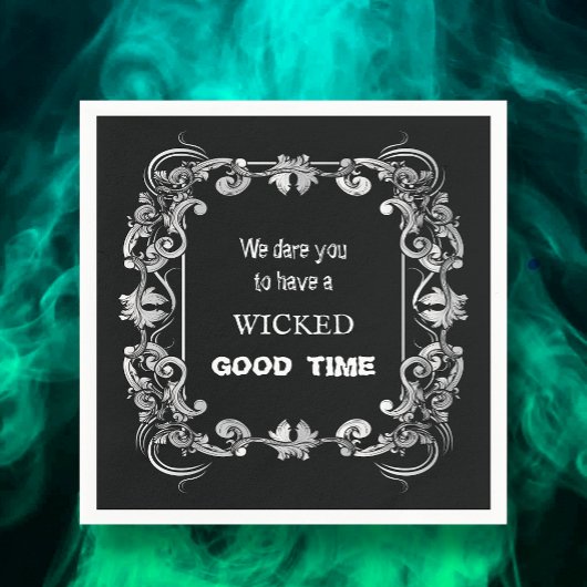 Verziertes Schwarzes Halloween Serviette