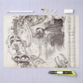 Verziertes Script Songbook Music Lady Bird Decoupa Seidenpapier (Handwerk)