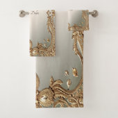 Verziertes Set für Handtuchhalter aus Gold (Insitu)