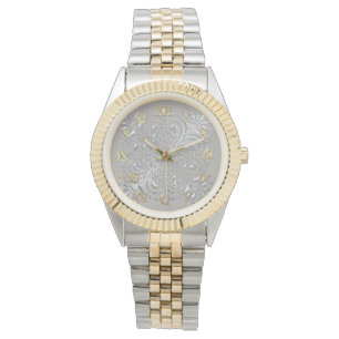 Verziertes Silber besticht durch römische Zahlen Armbanduhr