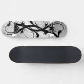 Verziertes Silber Skateboard (Horizontal)