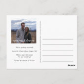 Verziertes Skript für Rosa und Navy, Save the Date Postkarte (Rückseite)