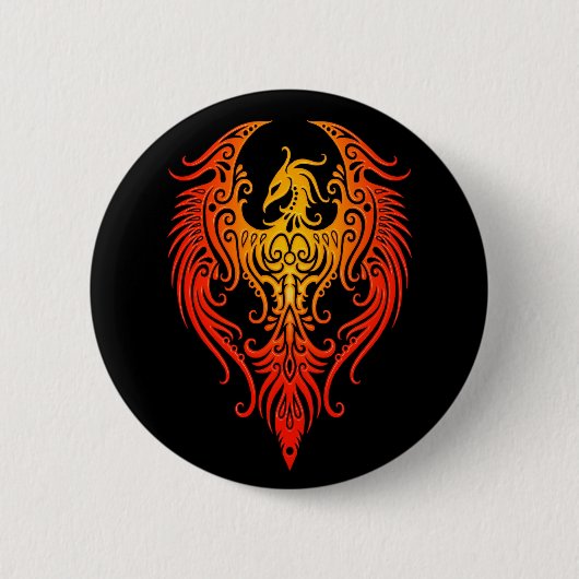 Verziertes Stammes- Phoenix Button (Vorderseite)