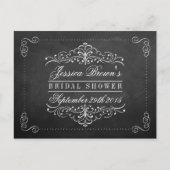 Verziertes Swirl Chalkboard Brautparty Rezept Kart Postkarte (Vorderseite)