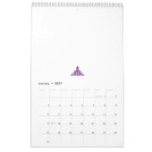 Verziertes, symmetrisches Design mit lila, rosa un Kalender (Jan 2027)