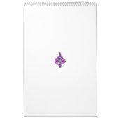 Verziertes, symmetrisches Design mit lila, rosa un Kalender (Titelbild)