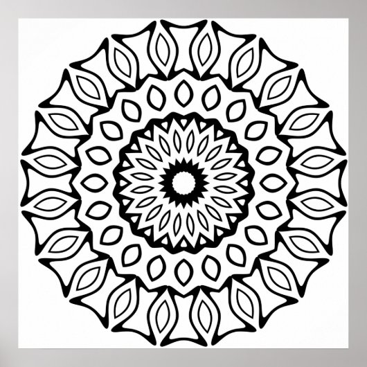 Verziertes Torbogen- und Blatt-Ring-Mandala-Muster Poster (Vorne)