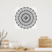 Verziertes Torbogen- und Blatt-Ring-Mandala-Muster Poster (Küche)