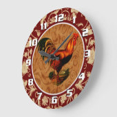 Verziertes und elegantes Rustikales Landroster Große Wanduhr (Winkel)