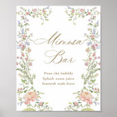 Verziertes Viktorianisches Grace Floral Mimosa Bar Poster (Vorne)