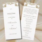 Verziertes Vintages Barock-Hochzeitsprogramm Programm