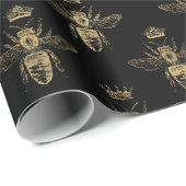 Verziertes Vintages Bienenmuster-Overlay Geschenkpapier (Rolleneckpunkt)