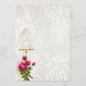 Verziertes Vintages Birdcage Lace Floral Brautpart Hinweiskarte (Rückseite)