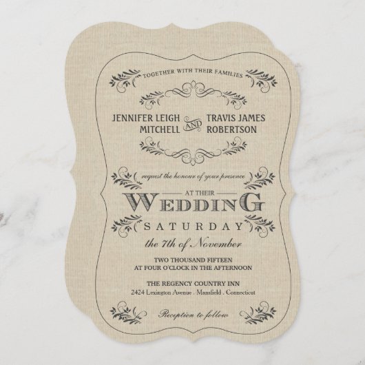 Verziertes Vintages blühen Einladung (Vorne/Hinten)