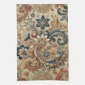 Verziertes Vintages Blumenmuster 2 Geschirrtuch (Vertikal)