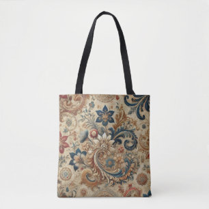Verziertes Vintages Blumenmuster 2 Tasche