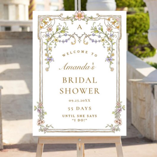 Verziertes Vintages Bohemisches Brautparty Willkom Poster