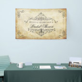 Verziertes Vintages Brautparty wirbeln Banner (Messeveranstaltung)