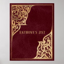 Verziertes Vintages Burgund und Gold