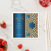 Verziertes Vintages Gold und Blauer Juwelier Jubil Serviette (Beispiel)