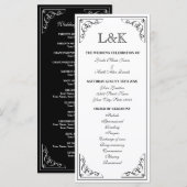 Verziertes Vintages Hochzeitsfeierungsprogramm Programm (Vorne/Hinten)