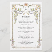 Verziertes Vintages Menü "Frame Boho Wedding Dinne (Vorderseite)