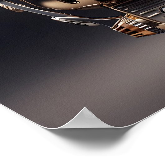 Verziertes Vintages Mikrofon Poster (Ecke)