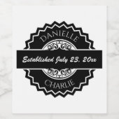 Verziertes Vintages Schwarz-weißes Siegel Weinetikett (Einzelnes Label)