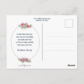 Verziertes Weihnachtsgrüßen mit Rose Postkarte (Rückseite)