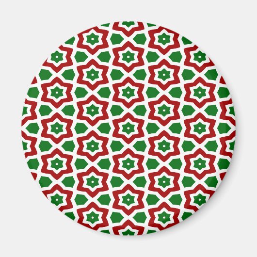 Verziertes Weihnachtsmuster Magnet (Vorne)
